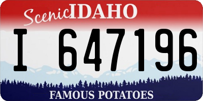 ID license plate I647196