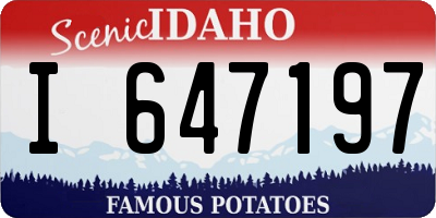 ID license plate I647197
