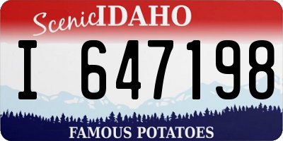 ID license plate I647198