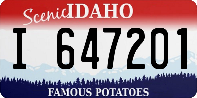 ID license plate I647201