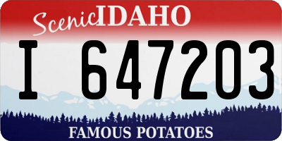 ID license plate I647203