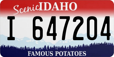 ID license plate I647204