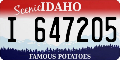 ID license plate I647205