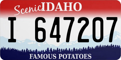 ID license plate I647207