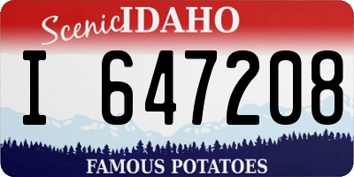 ID license plate I647208