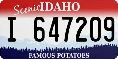 ID license plate I647209