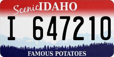ID license plate I647210