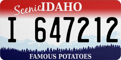 ID license plate I647212