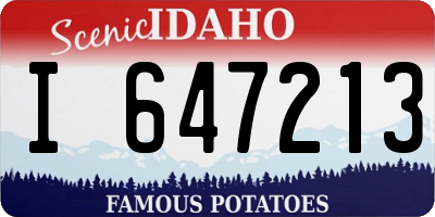 ID license plate I647213