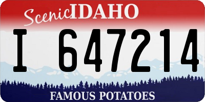 ID license plate I647214