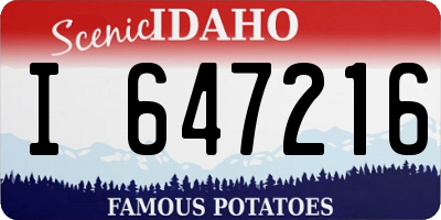ID license plate I647216