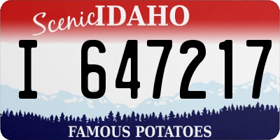 ID license plate I647217