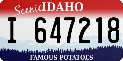 ID license plate I647218
