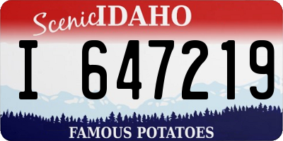 ID license plate I647219