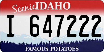 ID license plate I647222