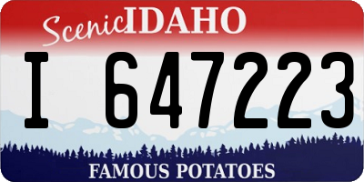 ID license plate I647223