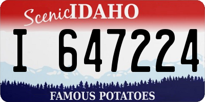 ID license plate I647224