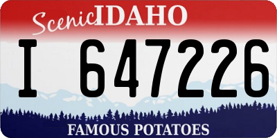 ID license plate I647226