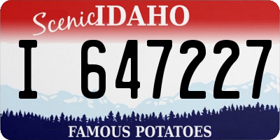 ID license plate I647227