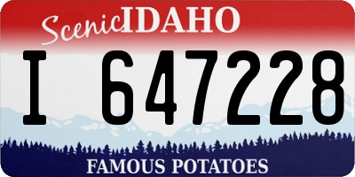 ID license plate I647228