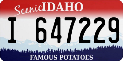 ID license plate I647229