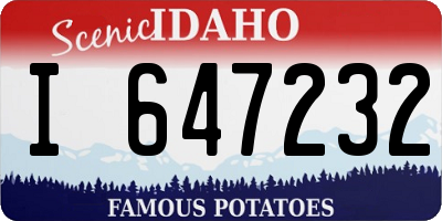 ID license plate I647232