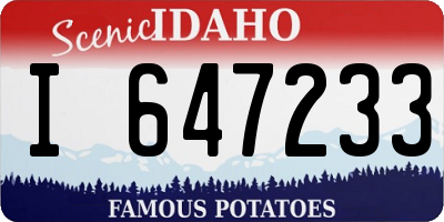 ID license plate I647233