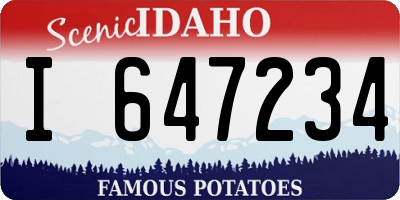 ID license plate I647234
