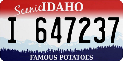 ID license plate I647237