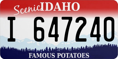 ID license plate I647240