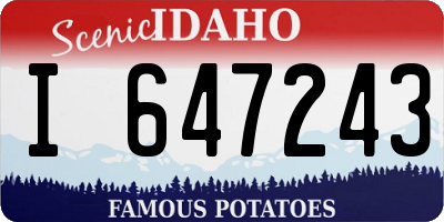 ID license plate I647243