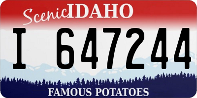 ID license plate I647244