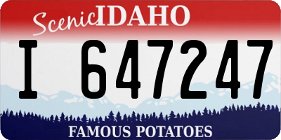 ID license plate I647247