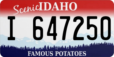 ID license plate I647250