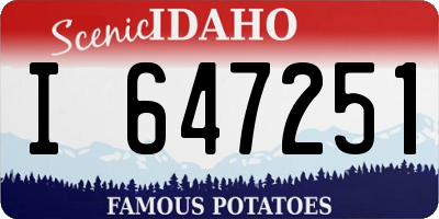 ID license plate I647251