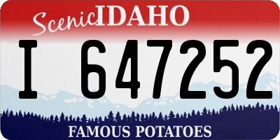 ID license plate I647252