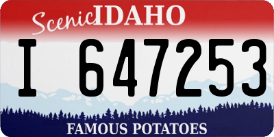 ID license plate I647253