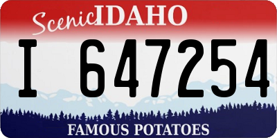 ID license plate I647254