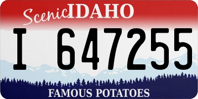 ID license plate I647255