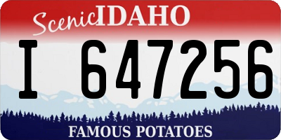 ID license plate I647256