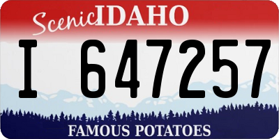 ID license plate I647257