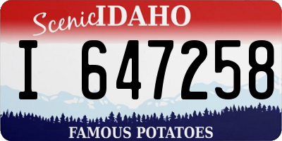 ID license plate I647258