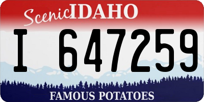 ID license plate I647259