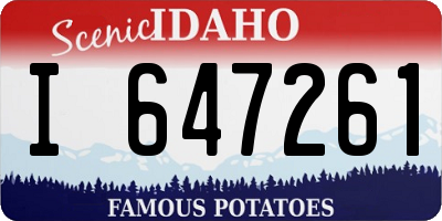 ID license plate I647261