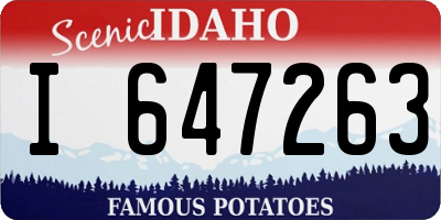 ID license plate I647263