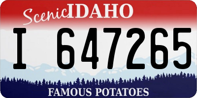 ID license plate I647265