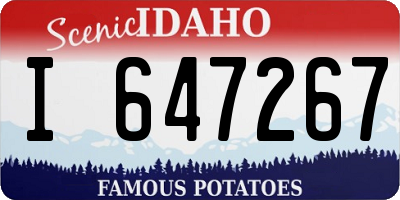 ID license plate I647267