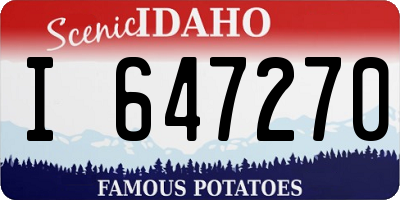 ID license plate I647270