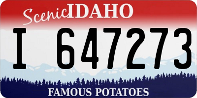 ID license plate I647273