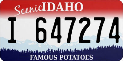 ID license plate I647274
